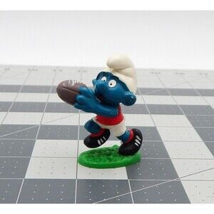 Schleich The Smurfs Australian Football Sports Vintage Figurine 1980 Peyo PVC